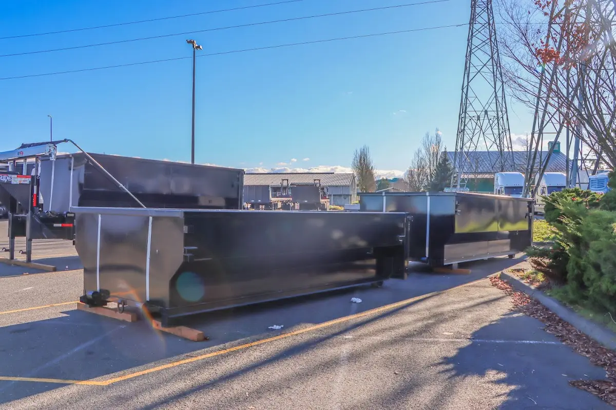 Roll-off dumpster ready for waste disposal at job site for Estate Cleanout Dumpster Rental in Lancaster